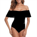 A.MP A Scale Shoulder Ruffle One-Piece Swimsuit — front view