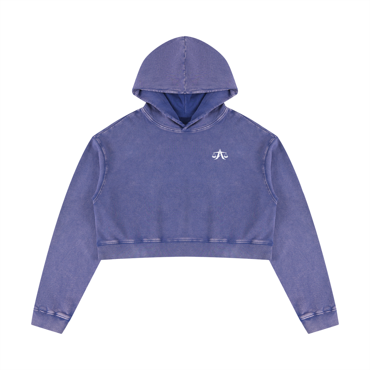 A.MP A Scale Washed Cropped Hoodie — wash detail