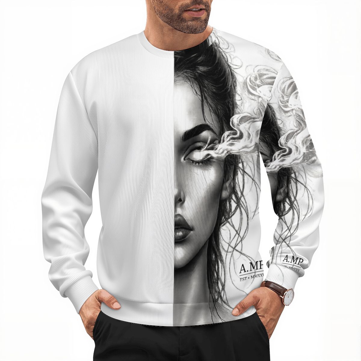 A.MP Phantom Vision Oversized Sweater — back view