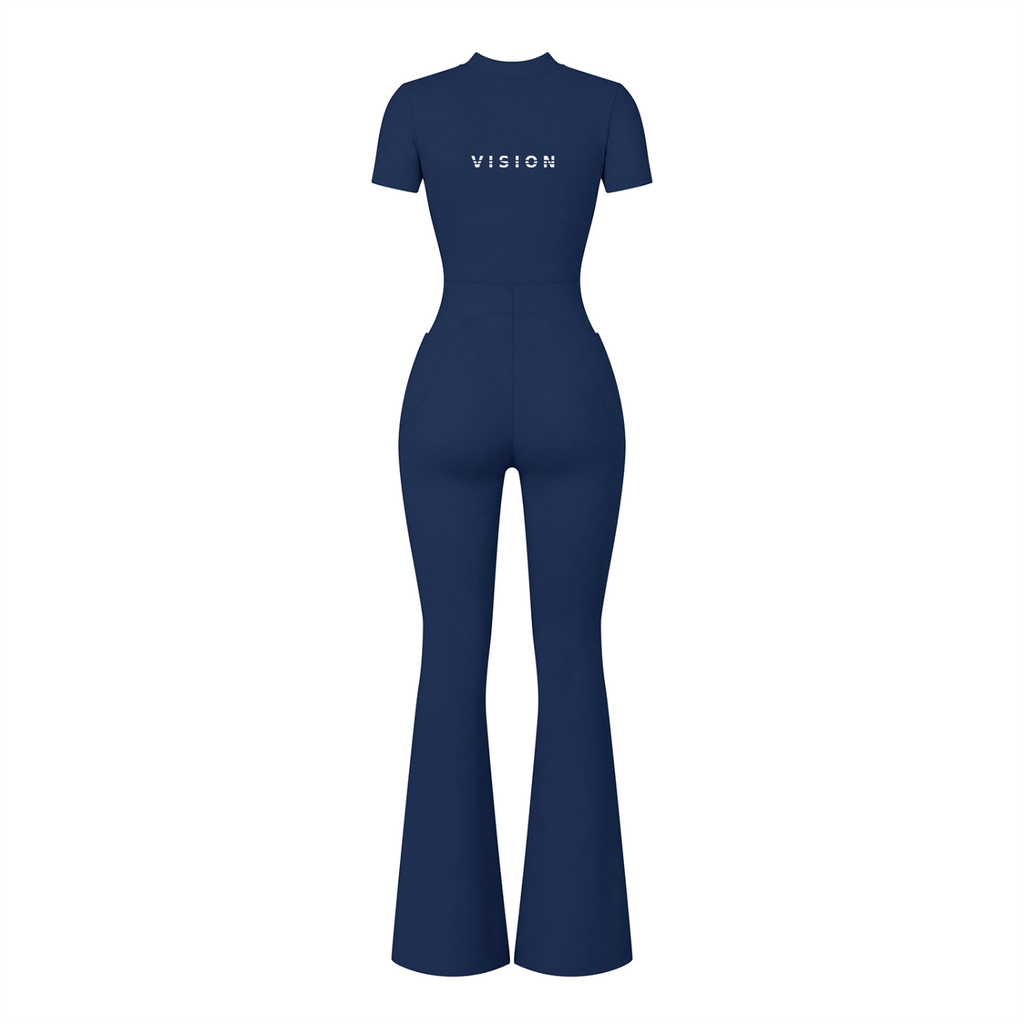 A.MP - Women’s Vision Tight Flared Leg Quarter-Zip Jumpsuit