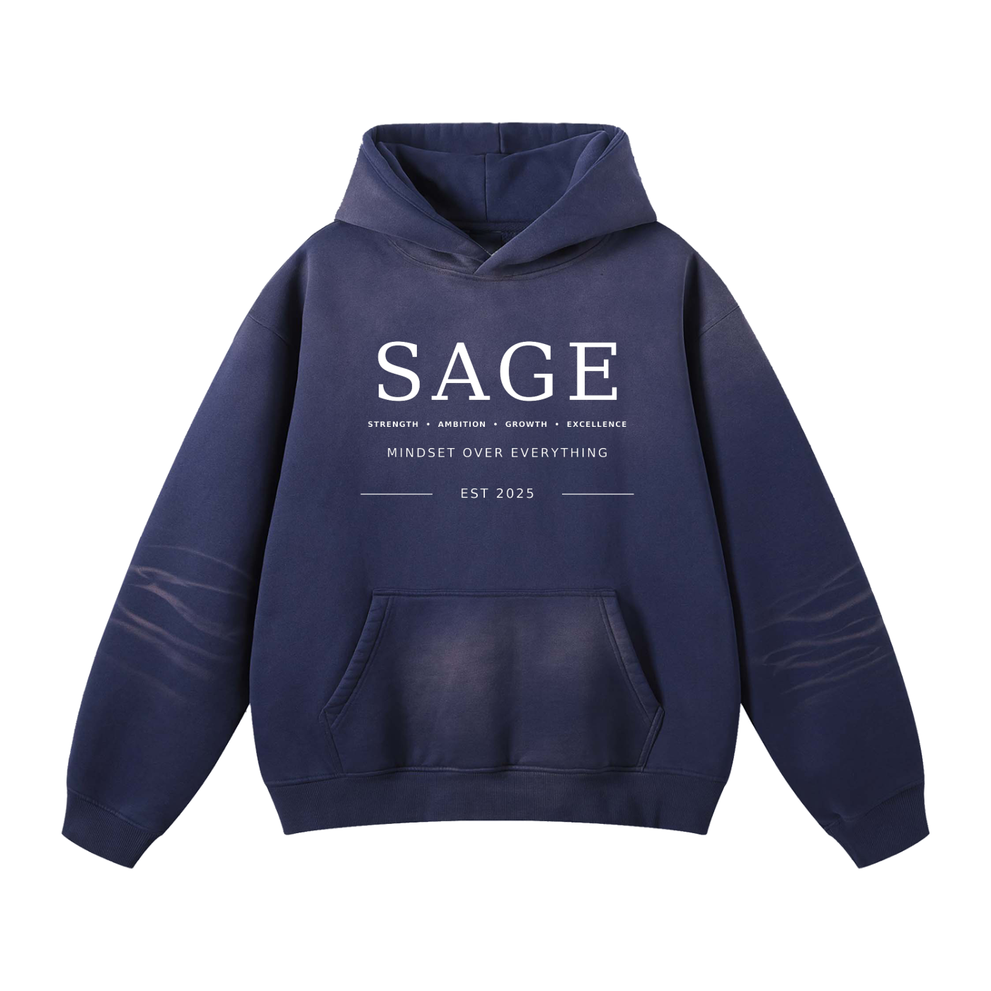 A.MP SAGE Premium Fleeced Hoodie — back view