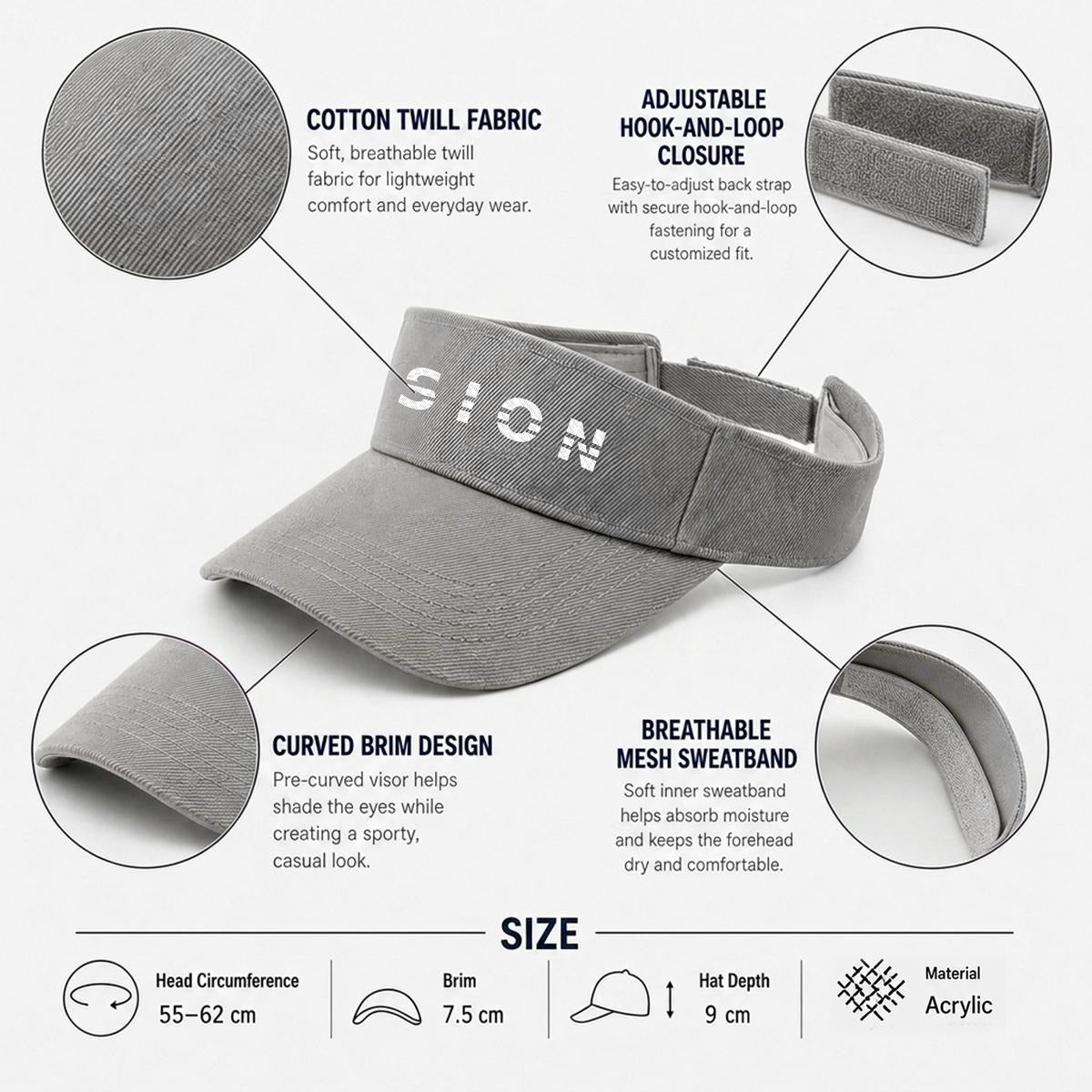 Embroidery Open-Top Visor