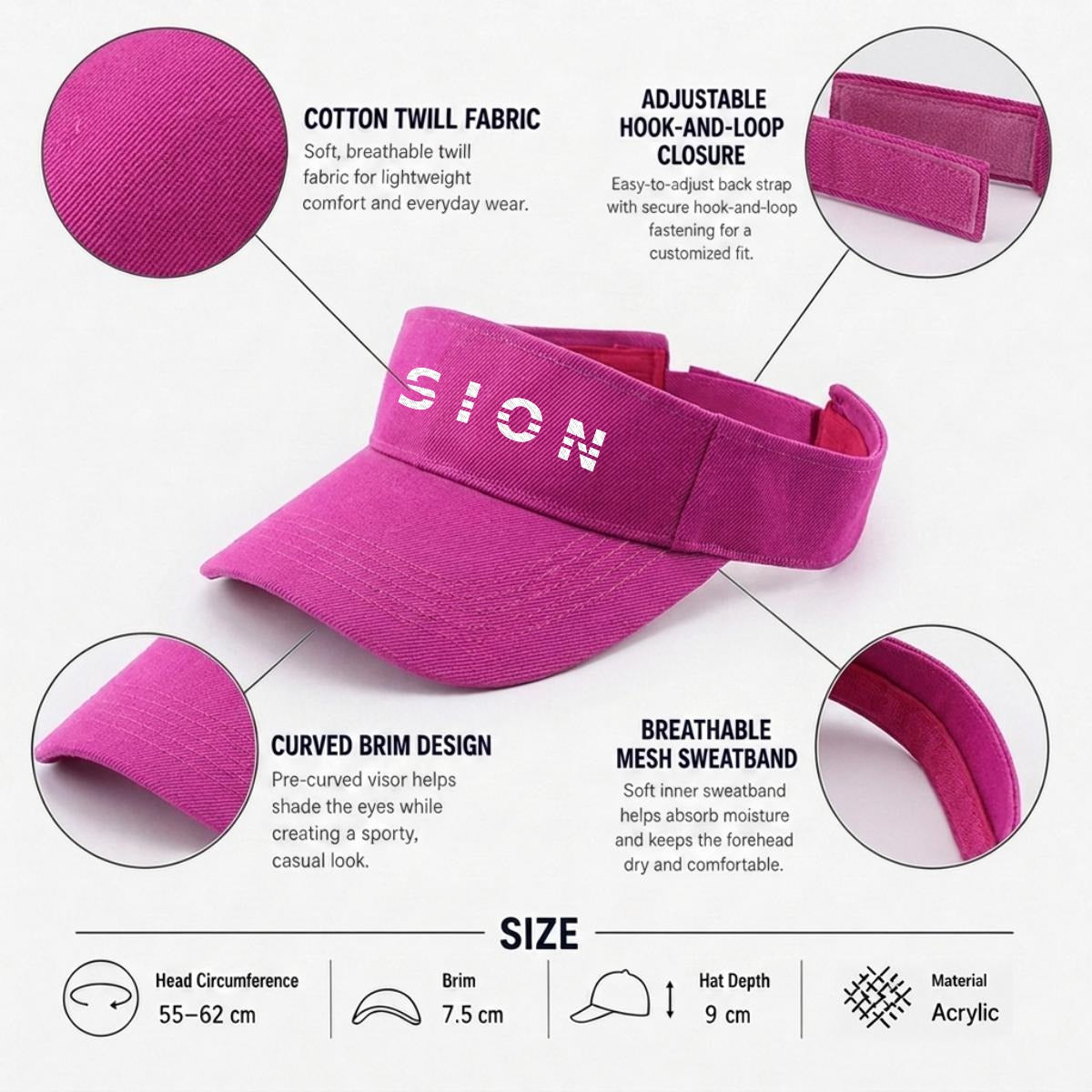 Embroidery Open-Top Visor