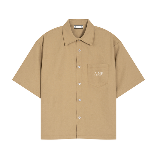 A.MP Boxy Heavyweight Short Sleeve Shirt — back view