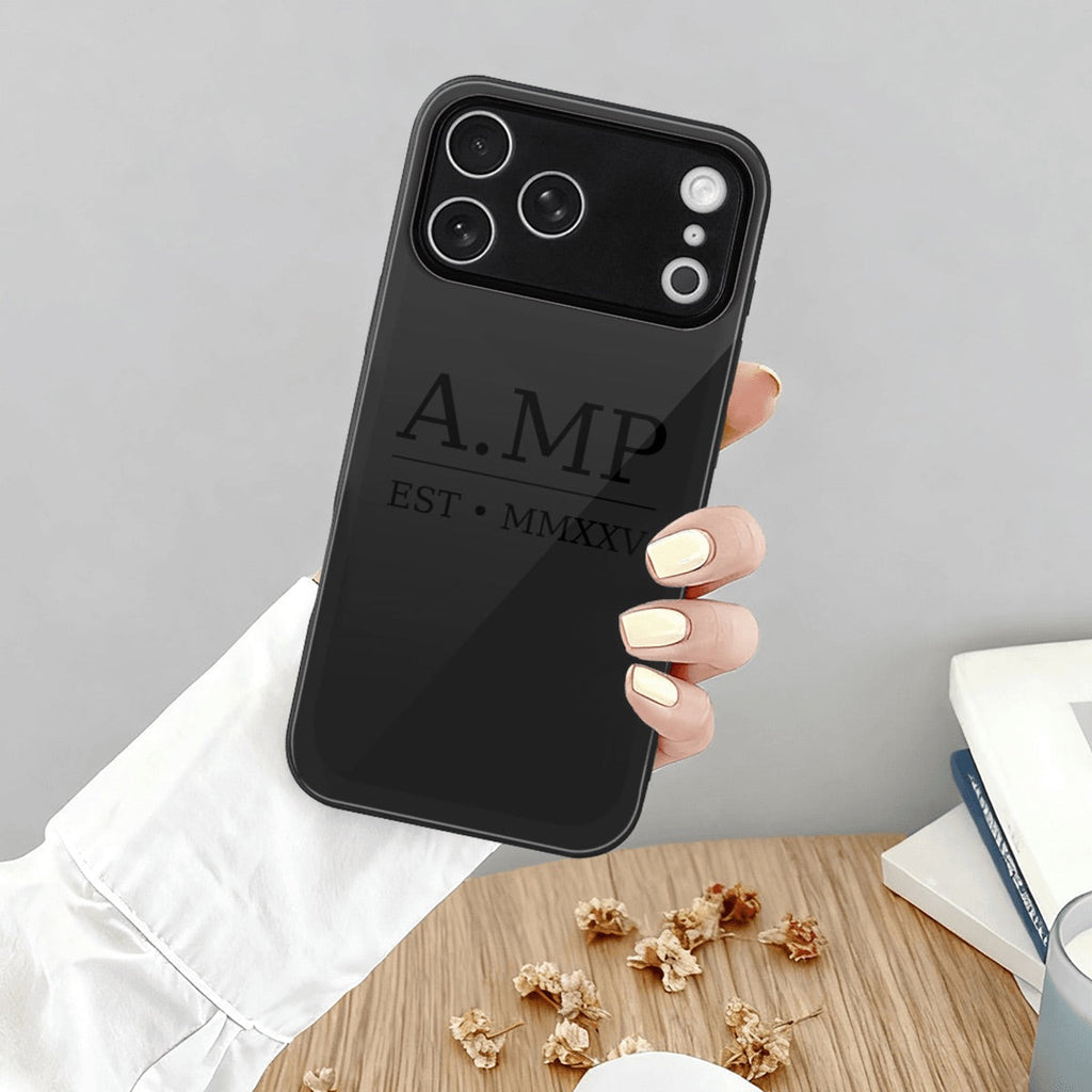 Detail shot of A.MP glass case corner and camera lens protection