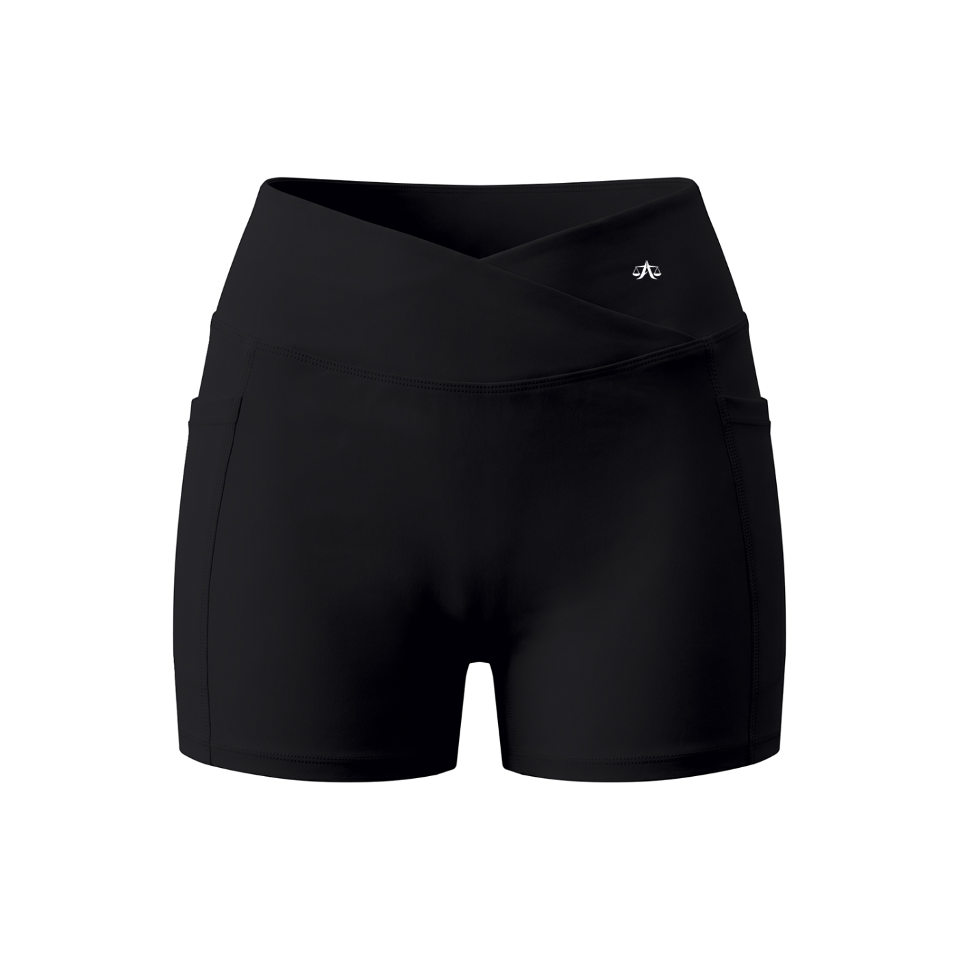 A.MP Women's High-Rise Pocket Yoga Shorts in four-way stretch fabric