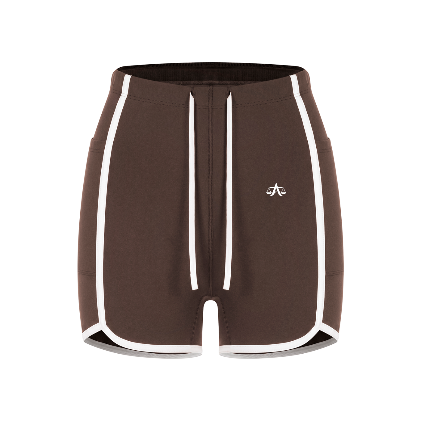A.MP colour block yoga shorts, retro runner cut with side seam binding