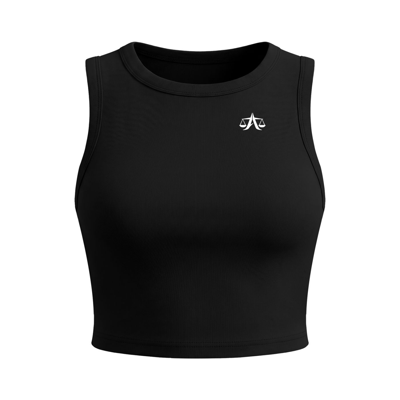 A.MP Ribbed Crop Tank Top — fit detail