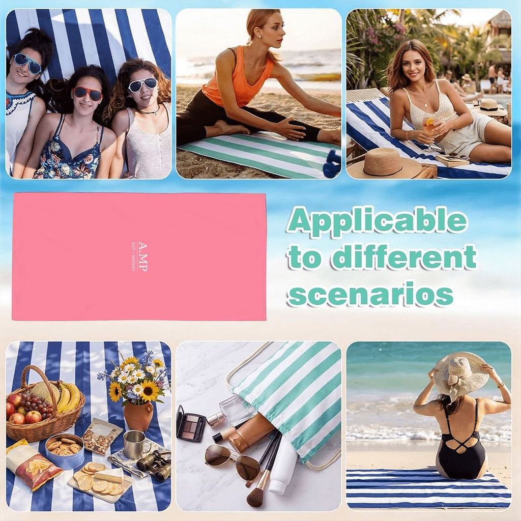 A.MP - Pink Beach Towel & Drawstring Bag Set