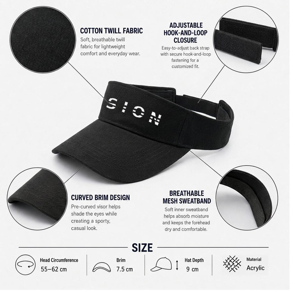Embroidery Open-Top Visor