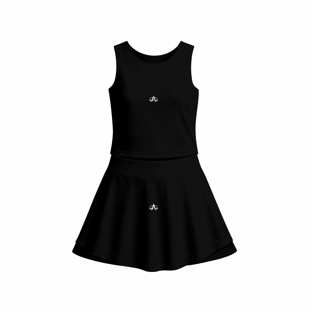 A.MP Women's Triple-Layer Vest Skirt Set – back view