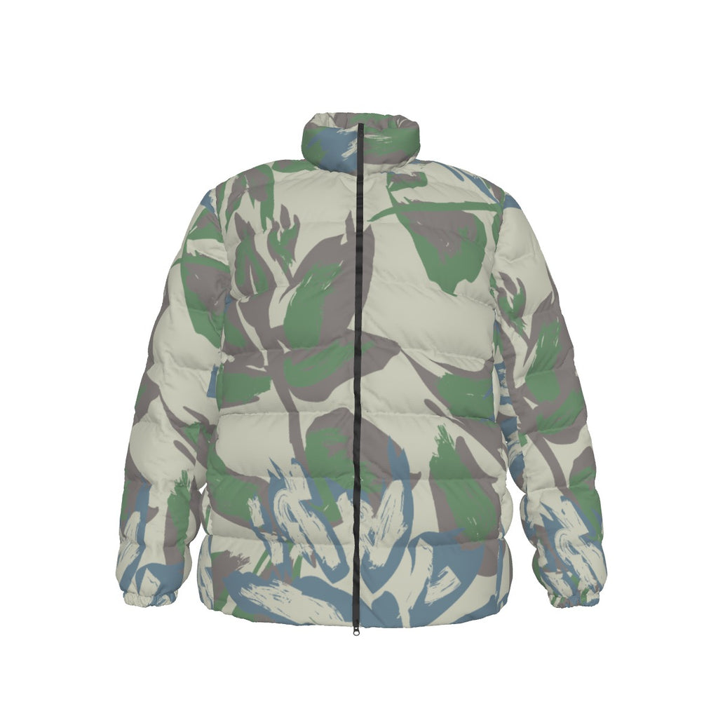 All-Over Print Unisex Stand collar slim down jacket