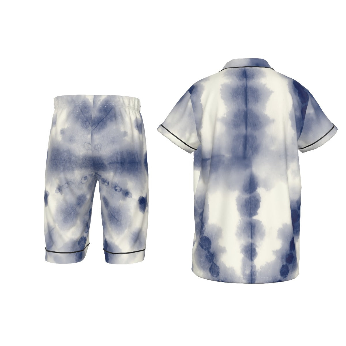 A.MP Kids All-Over Print Silk Short Pajamas — soft two-piece set, front view