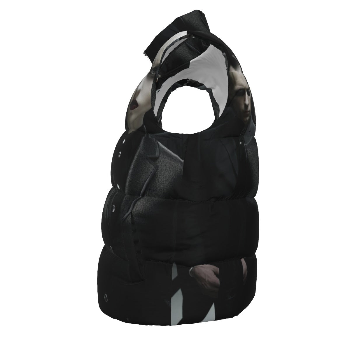 A.MP All-Over Print Down Vest — zip detail