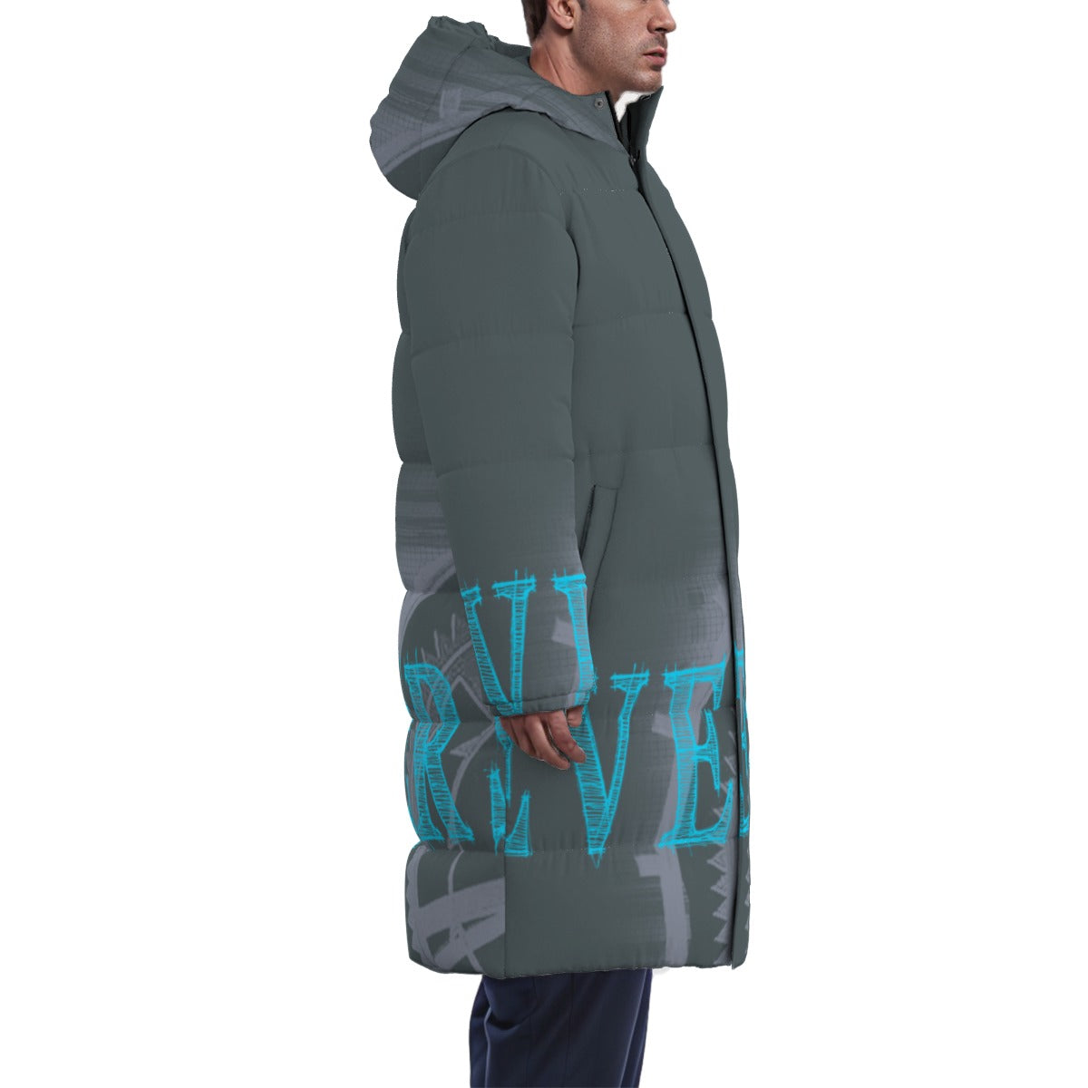 All-Over Print Unisex Long Down Jacket