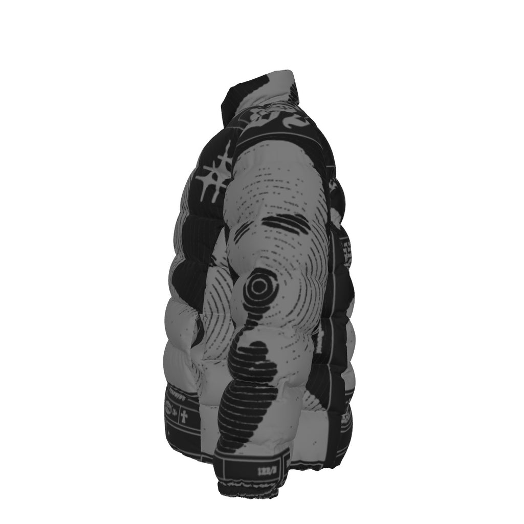 All-Over Print Unisex Stand collar slim down jacket