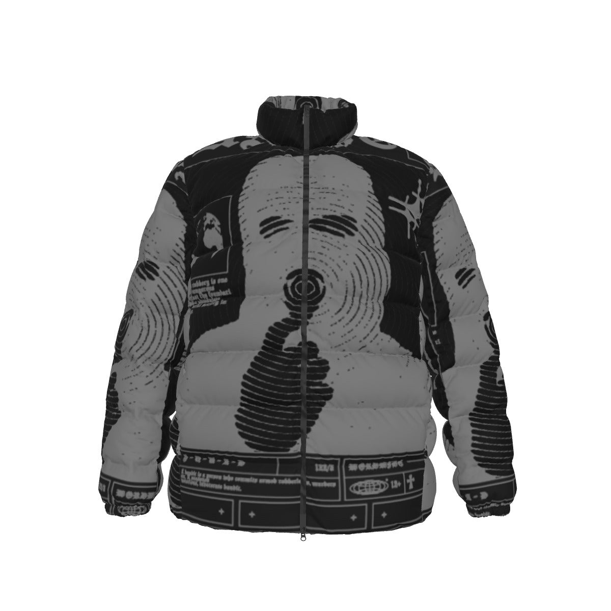 All-Over Print Unisex Stand collar slim down jacket