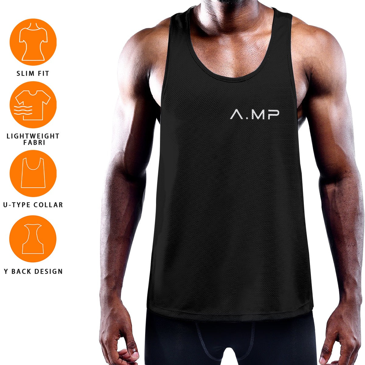 A.MP - Men's Slim Y-Back Muscle Tank Top