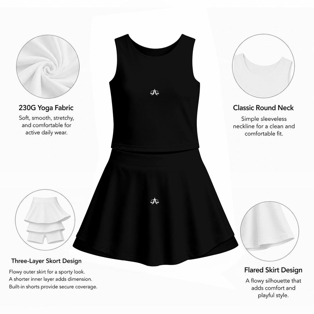 A.MP Women's Triple-Layer Vest Skirt Set – detail view
