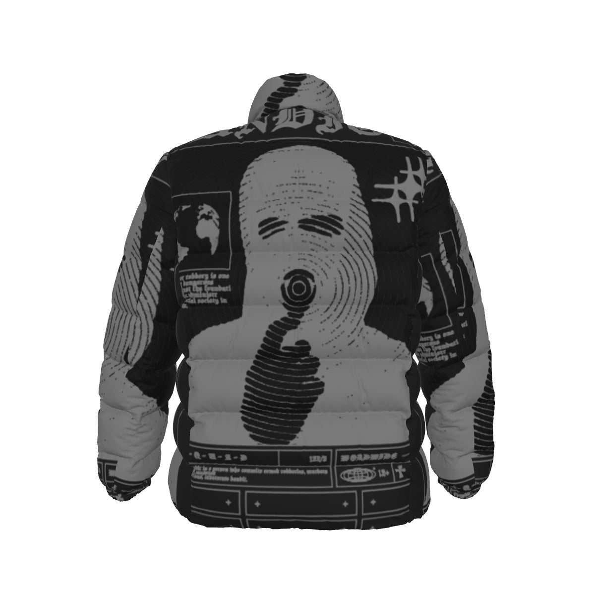 All-Over Print Unisex Stand collar slim down jacket