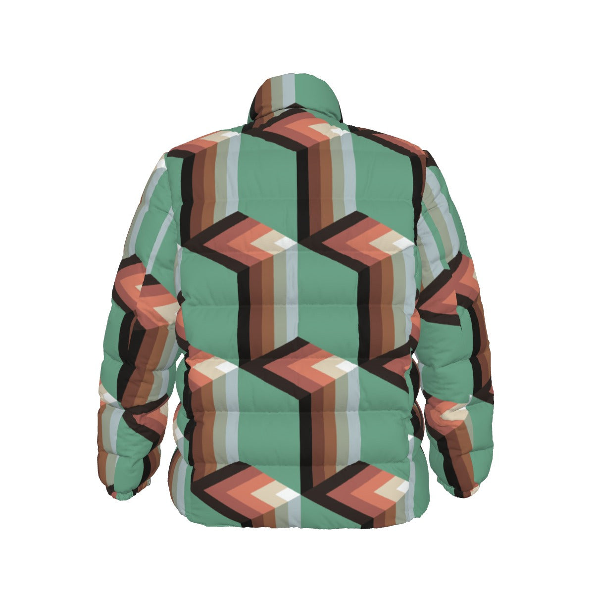 All-Over Print Unisex Stand collar slim down jacket