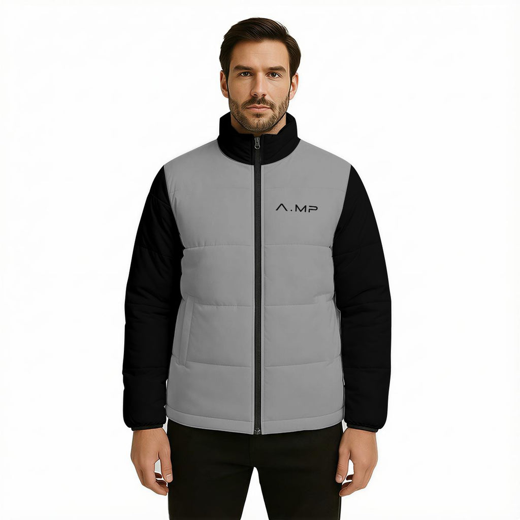 A.MP Luxe Quilted Puffer Jacket – Grey & Black