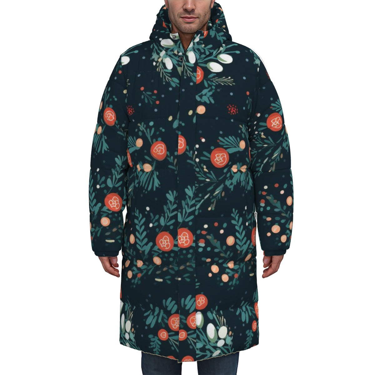 All-Over Print Unisex Long Down Jacket