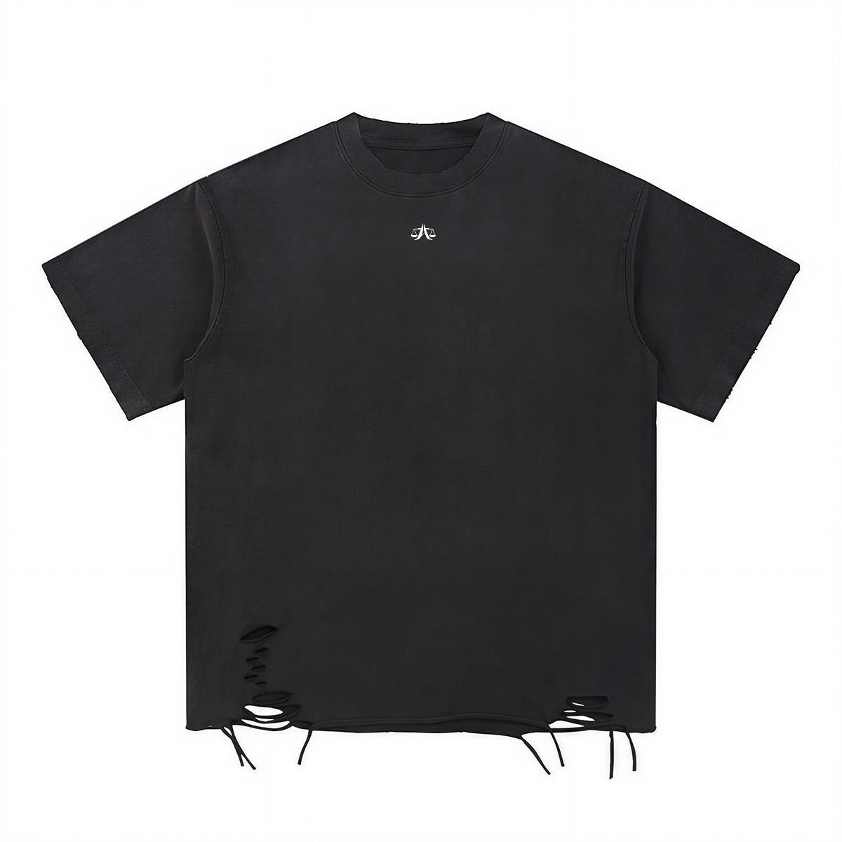 A.MP Invest In Yourself Distressed Tee — fit detail