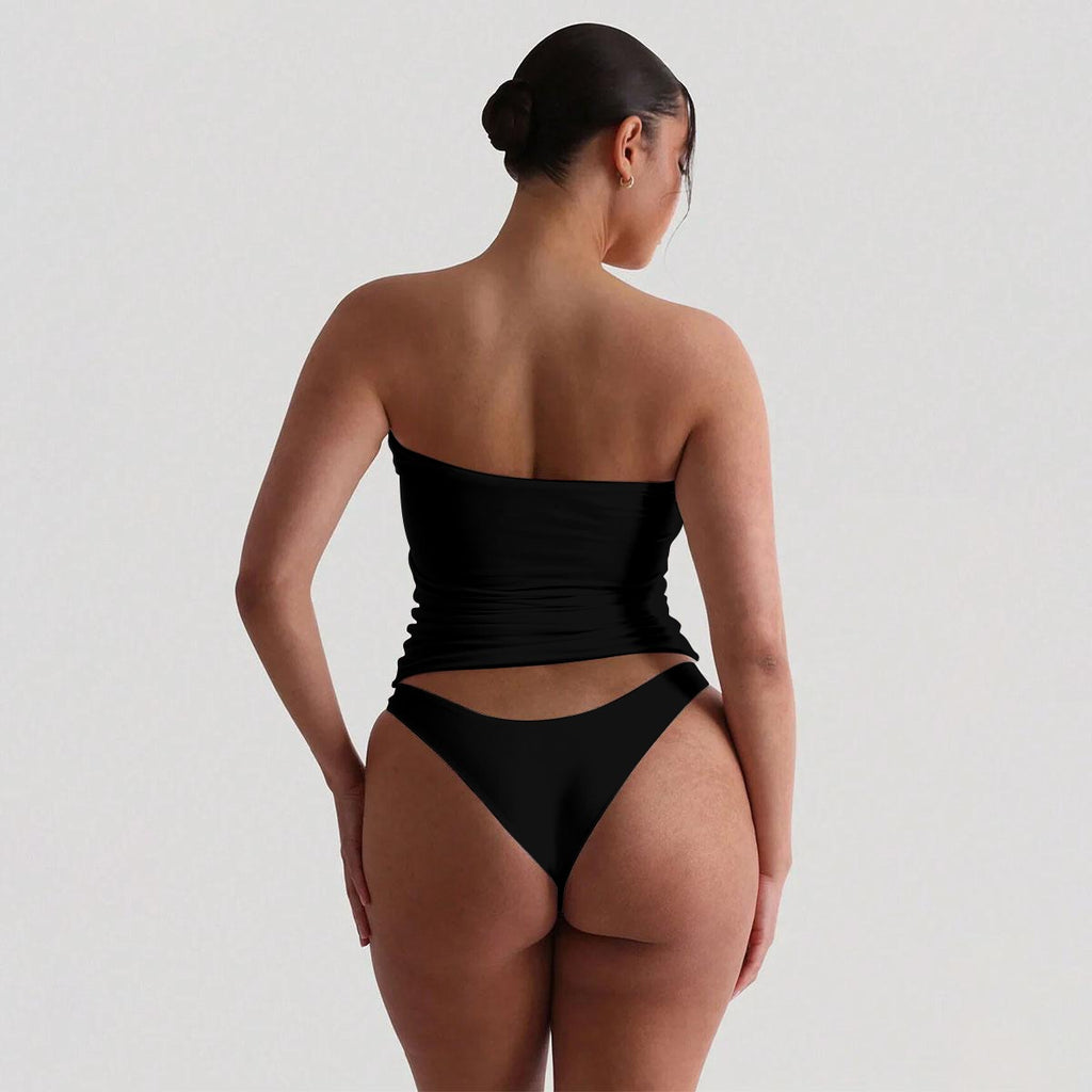A.MP - Women’s Black Strapless Tube Top Set