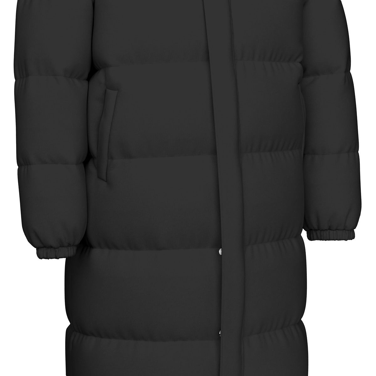 A.MP Invest In Yourself Longline Puffer Jacket — fit detail