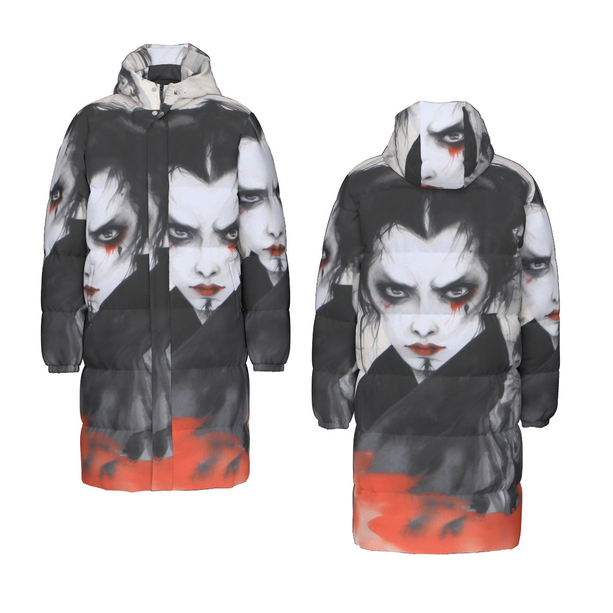 All-Over Print Unisex Long Down Jacket