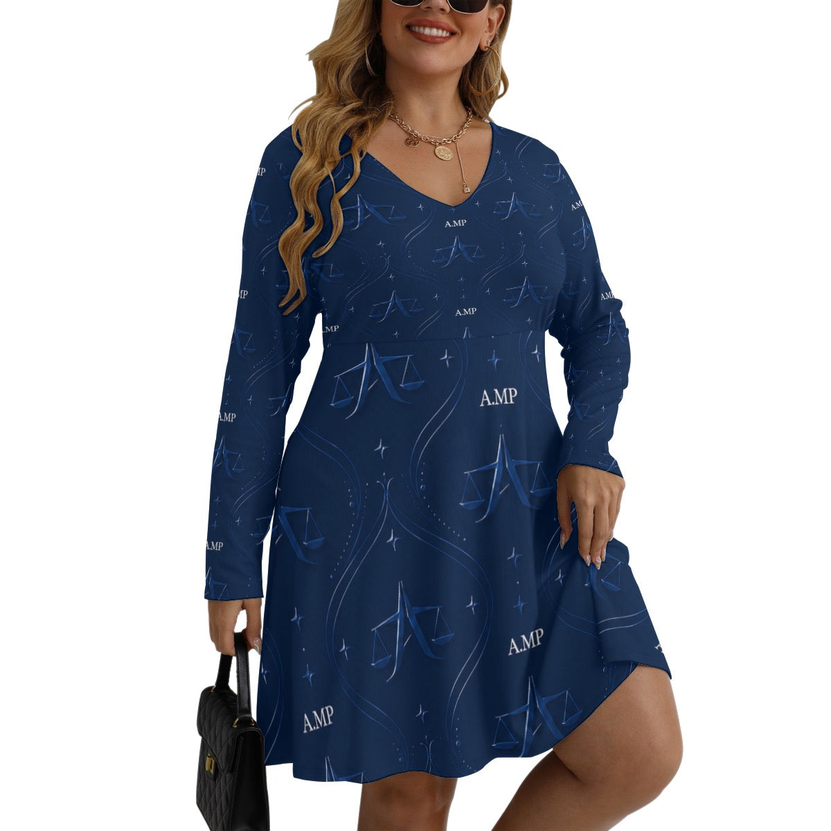 A.MP - Sculpt Flow V-Neck Dress – Plus Collection(Plus Size)