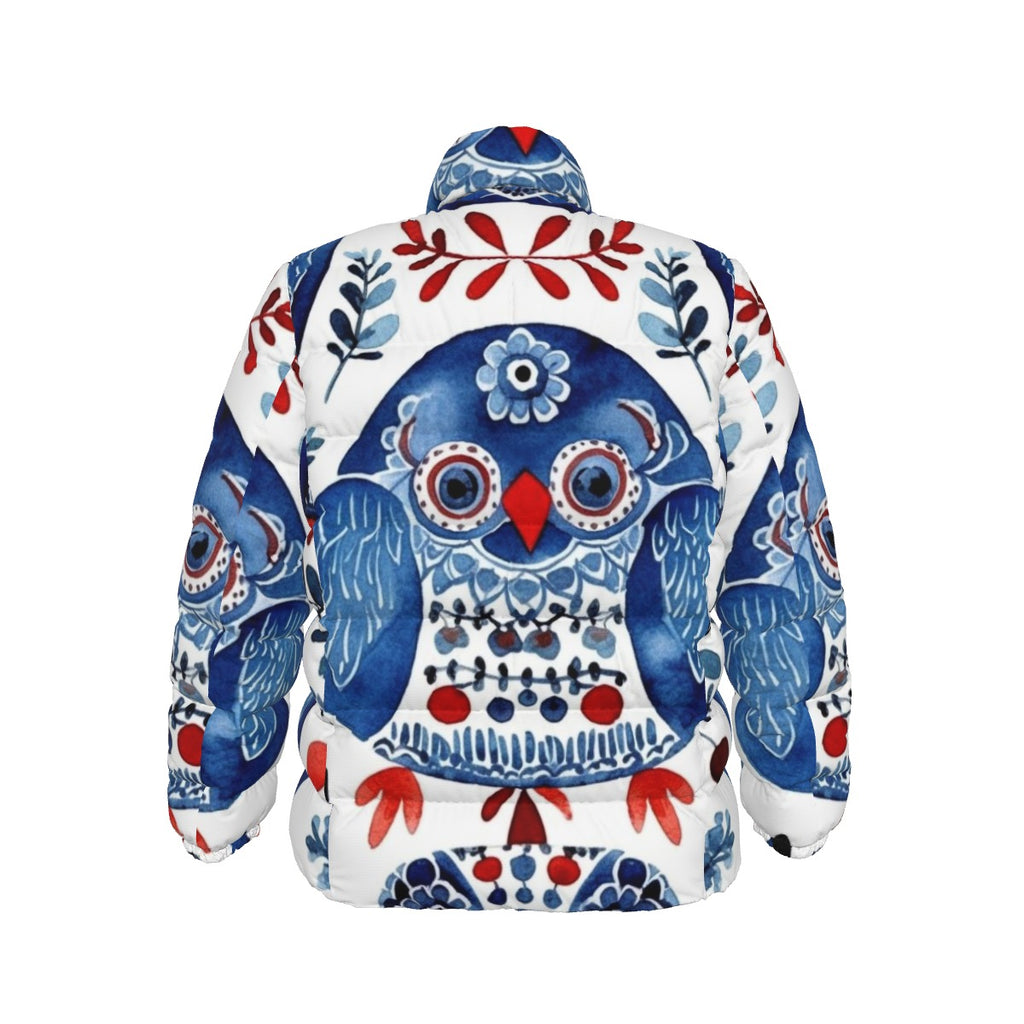 All-Over Print Unisex Stand collar slim down jacket