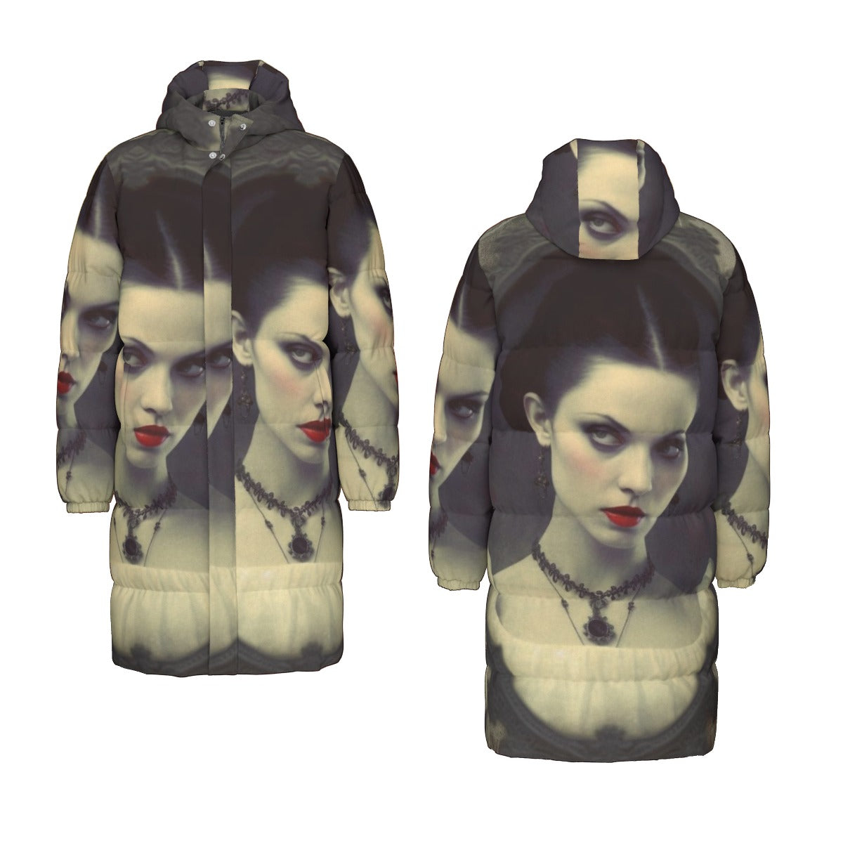 All-Over Print Unisex Long Down Jacket
