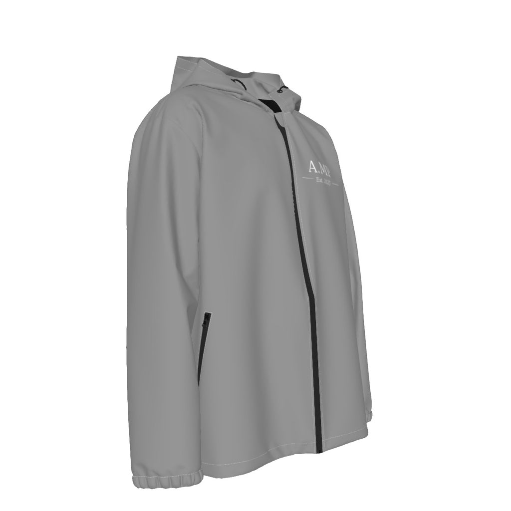 All-Over Print Men's Hooded Zipper Windproof Jacket