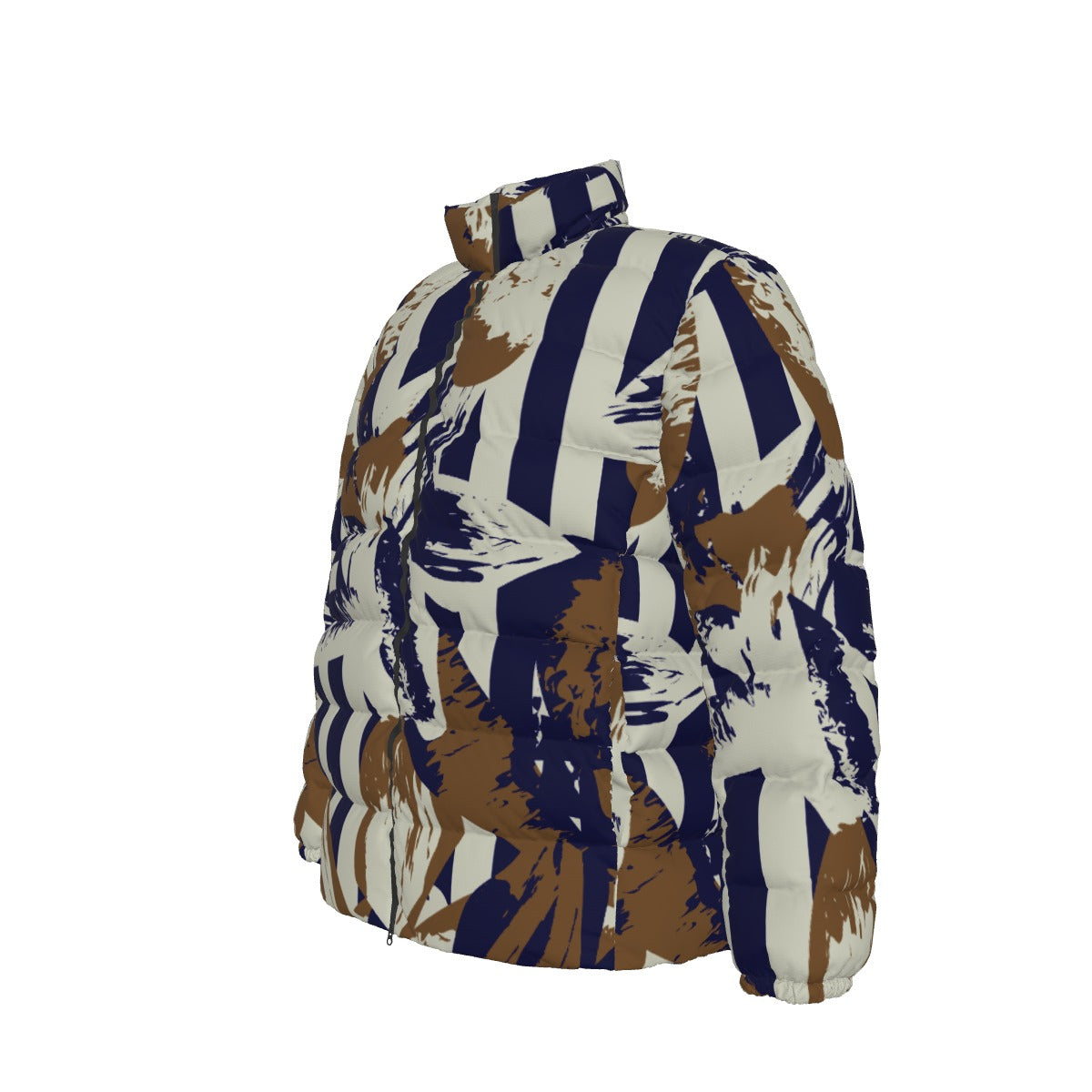 All-Over Print Unisex Stand collar slim down jacket