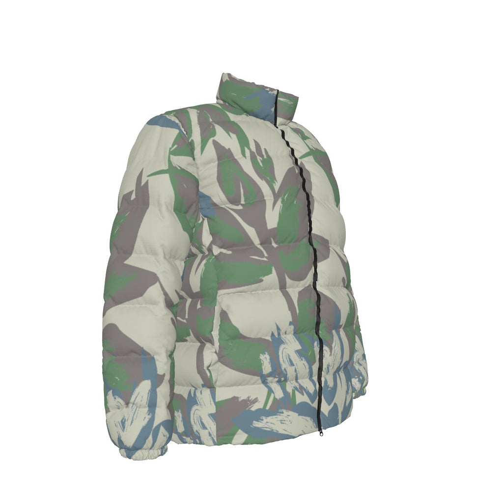 All-Over Print Unisex Stand collar slim down jacket