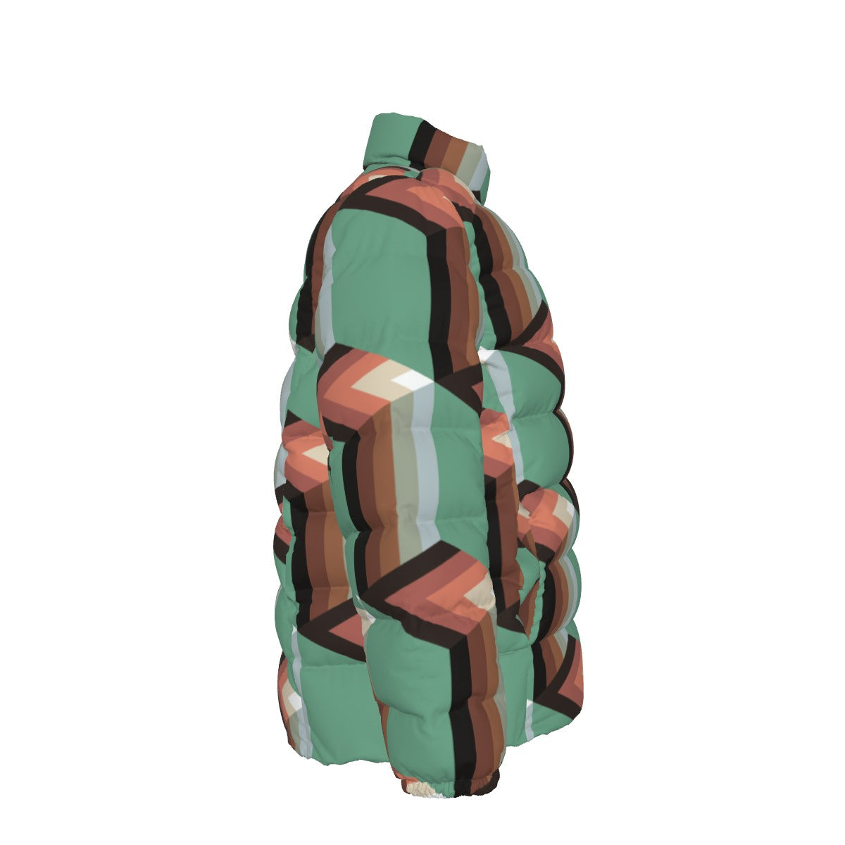 All-Over Print Unisex Stand collar slim down jacket