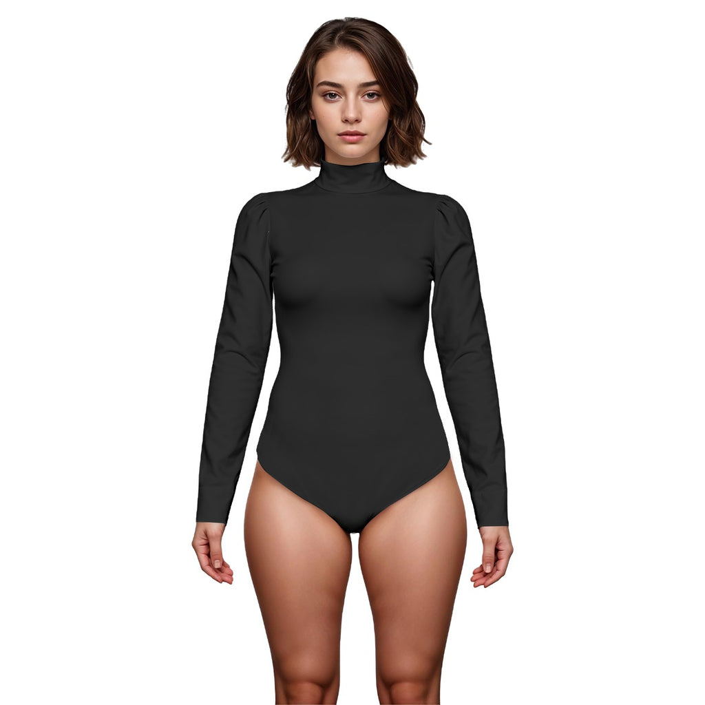 All-Over Print women's puff sleeve bodysuit