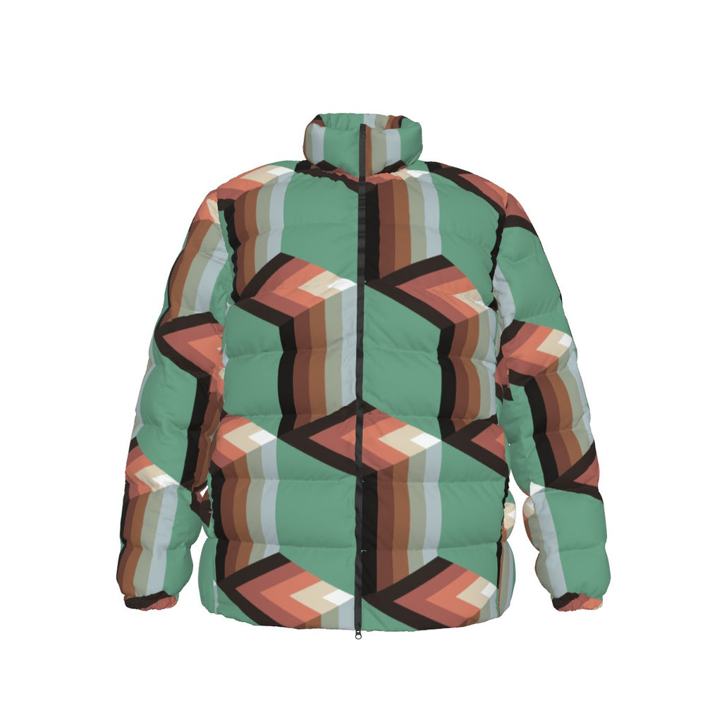 All-Over Print Unisex Stand collar slim down jacket