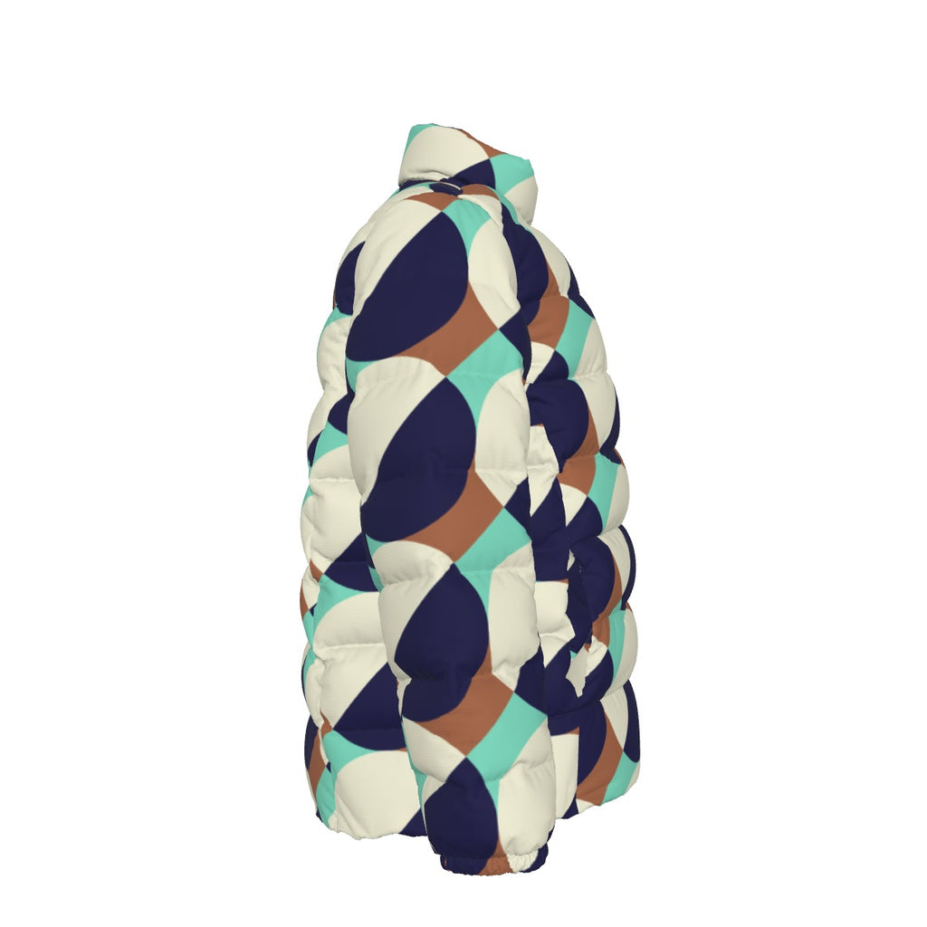 All-Over Print Unisex Stand collar slim down jacket
