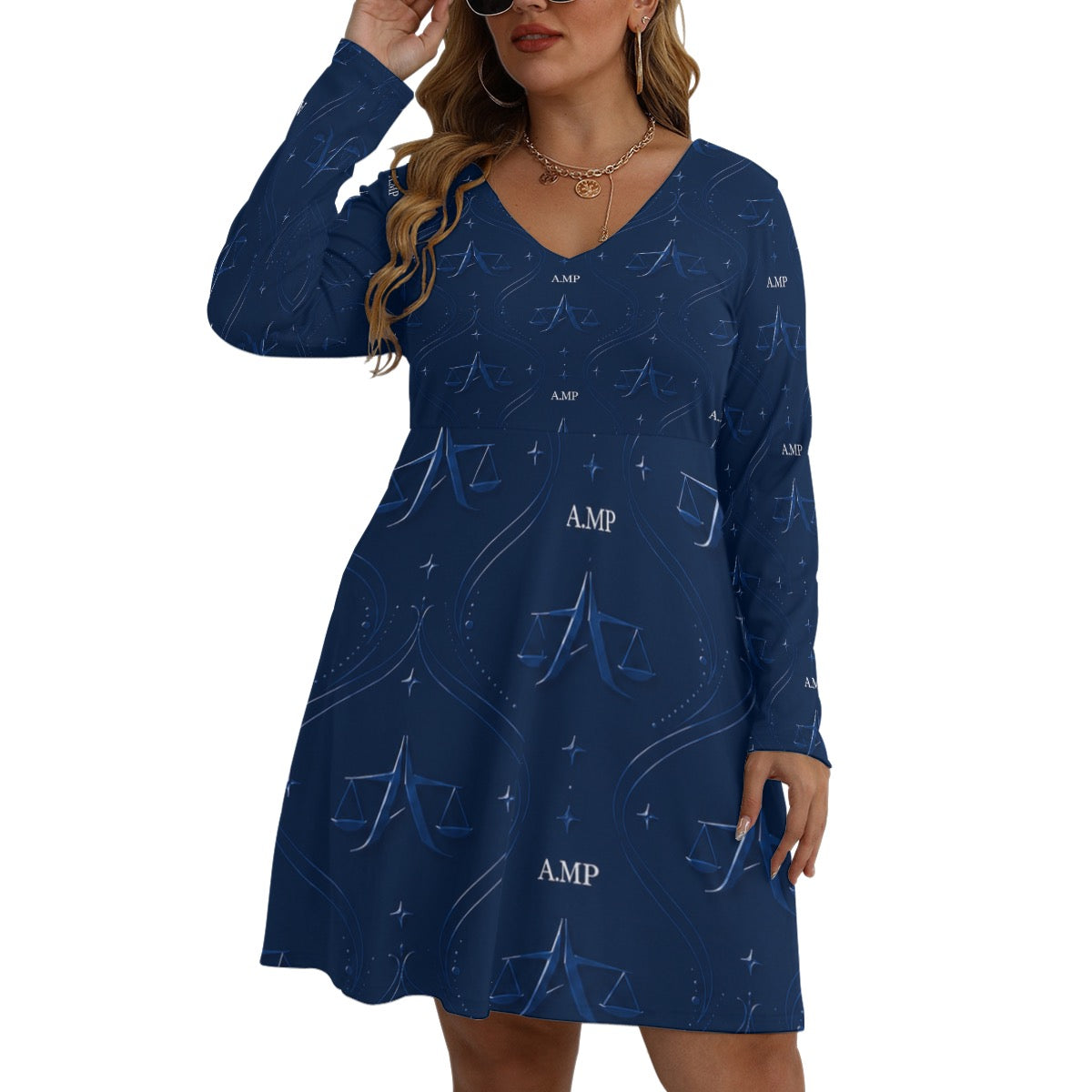 A.MP - Sculpt Flow V-Neck Dress – Plus Collection(Plus Size)