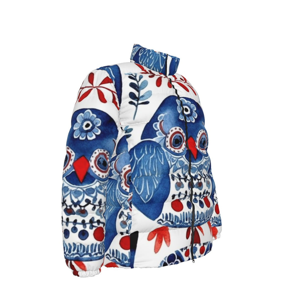 All-Over Print Unisex Stand collar slim down jacket