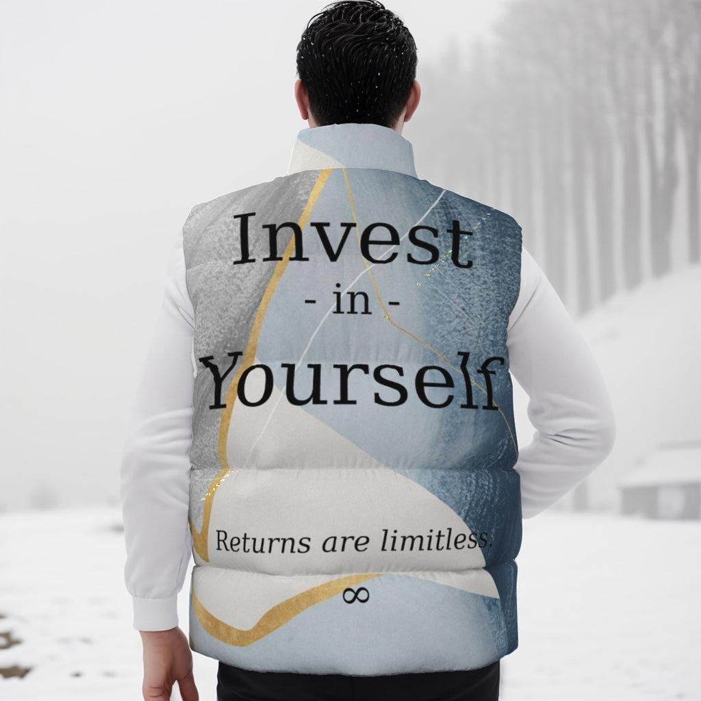 A.MP Invest In Yourself Puffer Gilet — back print view