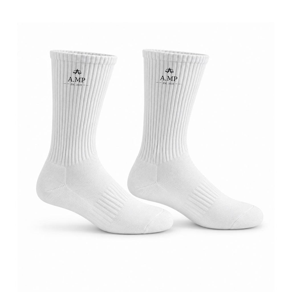 A.MP Embroidered Sports Crew Socks — sole view