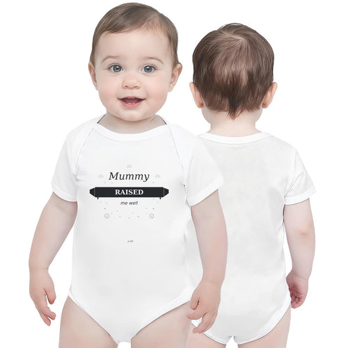 A.MP Baby Short-Sleeve Onesie — white, front view