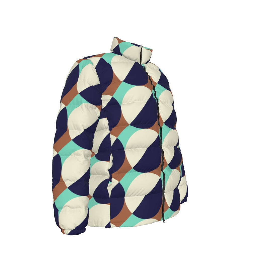 All-Over Print Unisex Stand collar slim down jacket