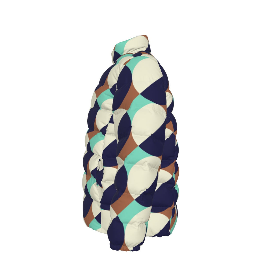 All-Over Print Unisex Stand collar slim down jacket