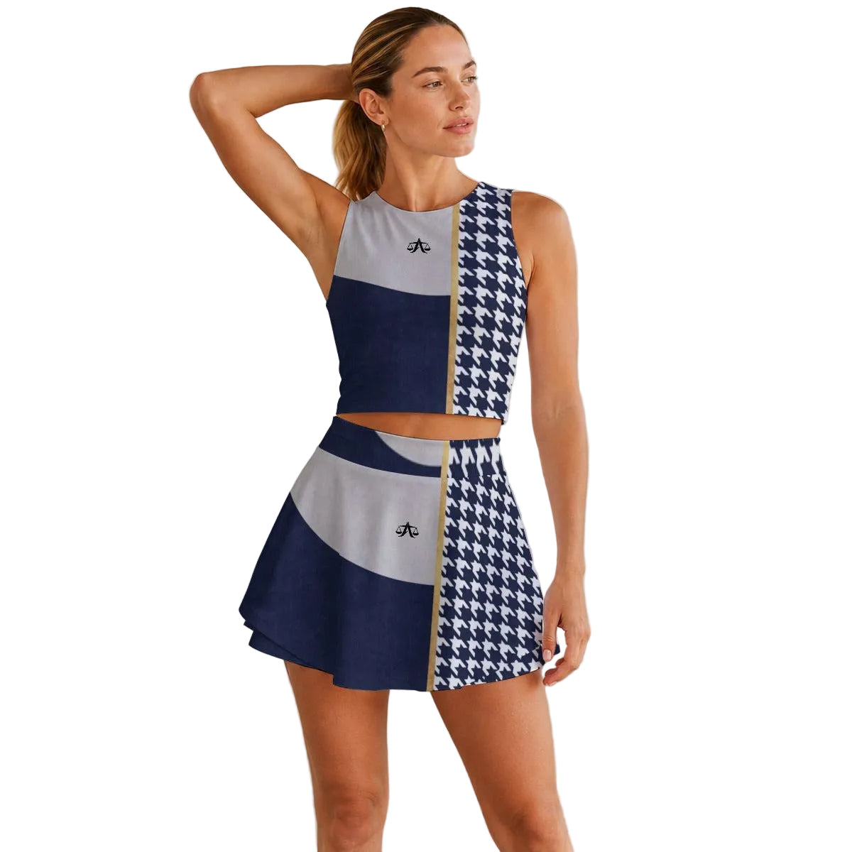 A.MP Court Luxe Skirt Set — back view