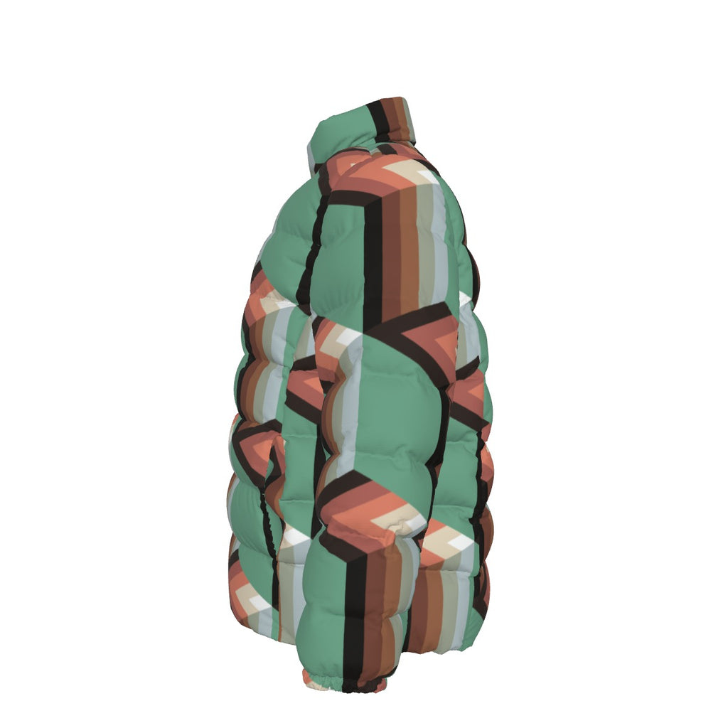 All-Over Print Unisex Stand collar slim down jacket